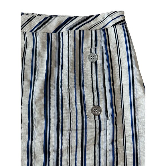 LAFAYETTE 148 Striped Nautical Button Pencil Skirt Size 2 - Picture 3 of 6